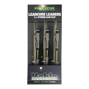 Korda Leadcore Leaders Hybrid Lead Clip QC Swivel 1m Gravel