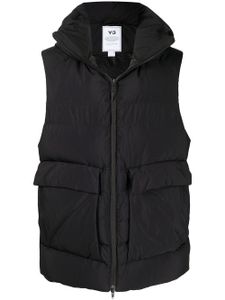 Y-3 gilet matelassé à capuche - Noir