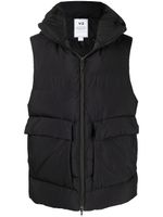 Y-3 gilet matelassé à capuche - Noir