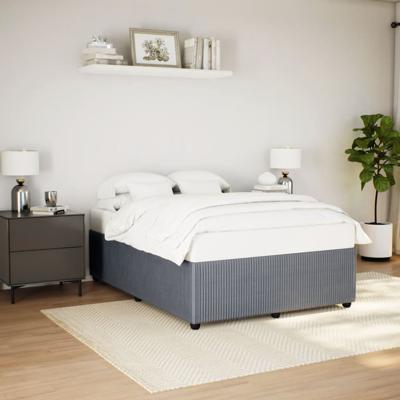 Bedframe zonder matras 140x190 cm fluweel donkergrijs