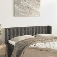 Hoofdbord met randen 147x16x78/88 cm fluweel donkergrijs