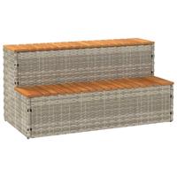 Hottub-opstap 100x50x50,5 cm poly rattan&massief acaciahout
