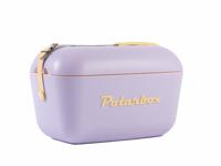 Polarbox retro koelbox Pop Malva paars met gele band - 20 liter - Duurzaam geproduceerde trendy koelbox