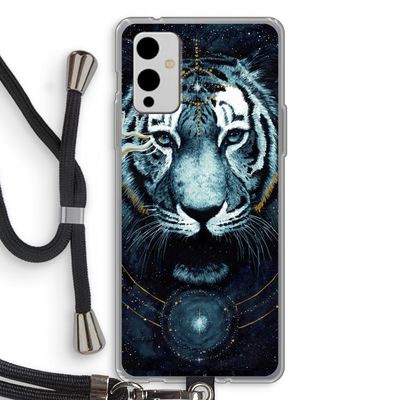 Darkness Tiger: OnePlus 9 Transparant Hoesje met koord