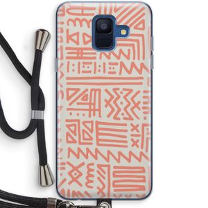 Marrakech Pink: Samsung Galaxy A6 (2018) Transparant Hoesje met koord