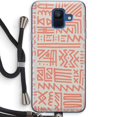 Marrakech Pink: Samsung Galaxy A6 (2018) Transparant Hoesje met koord