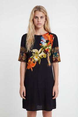 Viscose jurk met driekwartsmouwen Designed by M. Christian Lacroix - RED - 42