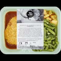 Vers Aan Tafel Gepaneerde Schnitzel met Sperziebonen en Gekruide Aardappelkubus 475 g bij Jumbo
