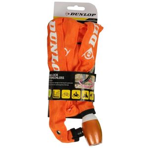 Dunlop Kettingslot - oranje - 120 cm - 2 sleutels - fiets/scooter slot - Fietssloten