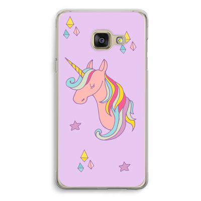 Roze eenhoorn: Samsung A3 (2017) Transparant Hoesje