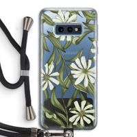 Wit bloemenpatroon: Samsung Galaxy S10e Transparant Hoesje met koord