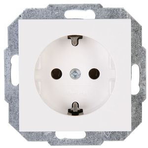 Kopp HK07 enkel stopcontact met randaarde wit glanzend