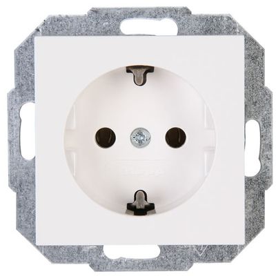 Kopp HK07 enkel stopcontact met randaarde wit glanzend