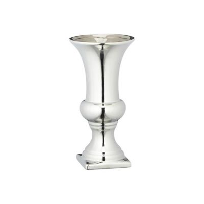 Bellatio design Vaas - zilverkleurig - kelk - keramiek - 13 x 25 cm