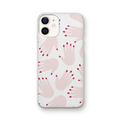 Hands pink: iPhone 12 Transparant Hoesje