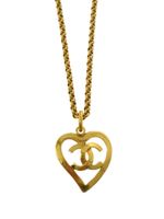 CHANEL Pre-Owned collier à pendentif cœur CC (1995) - Or - thumbnail