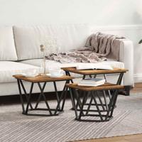 Salontafel 3 pcs Oud hout 50 x 50 x 40 cm