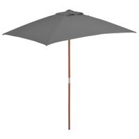 VidaXL Parasol met houten paal 150x200 cm antraciet - thumbnail