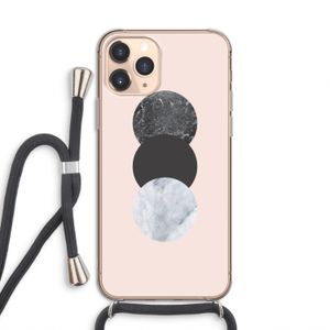 Marmeren cirkels: iPhone 11 Pro Transparant Hoesje met koord