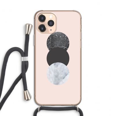 Marmeren cirkels: iPhone 11 Pro Transparant Hoesje met koord