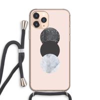 Marmeren cirkels: iPhone 11 Pro Transparant Hoesje met koord