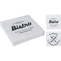 Servetten Bistro Design 20 Stuks Wit Servetten Bistro Design 20 Stuks Wit