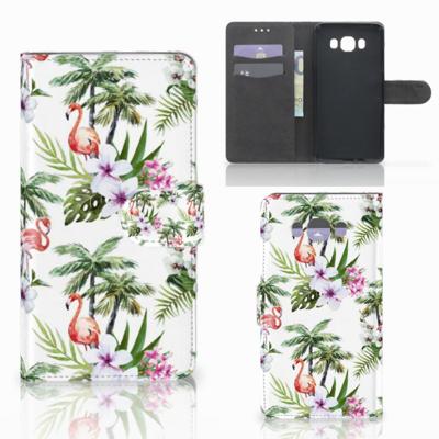 Samsung Galaxy J7 2016 | Telefoonhoesje | Met pasjeshouder | Flamingo Palms