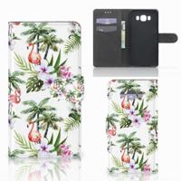 Samsung Galaxy J7 2016 | Telefoonhoesje | Met pasjeshouder | Flamingo Palms