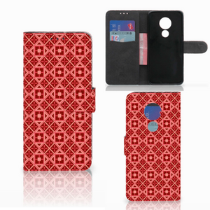 Motorola Moto G7 Power Telefoon Hoesje Batik Rood