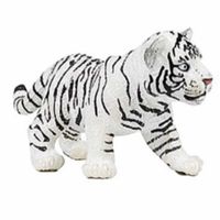 Plastic speelgoed dieren figuur witte tijger welpje 7 cm   - - thumbnail