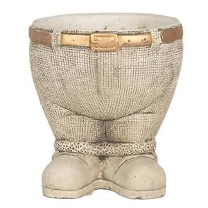 Clayre & Eef Bloempot Broek Ø 15x17 cm Grijs Steen Plantenpot