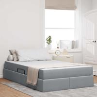 Opbergbed met matras Lichtgrijs 120 x 200 cm Polyester