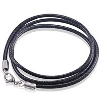 LGT Jewels waxkoord ketting Zwart - 2.5mm-65cm