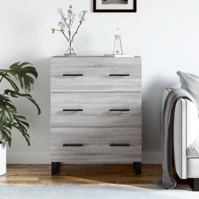 Dressoir 69,5x34x90 cm bewerkt hout grijs sonoma eikenkleurig