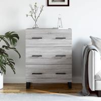 Dressoir 69,5x34x90 cm bewerkt hout grijs sonoma eikenkleurig