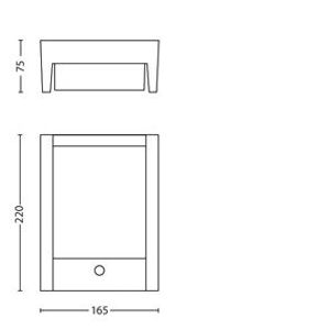 Philips Vierkante buitenlamp Arbour sensor 164619316