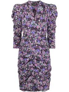 ISABEL MARANT robe Célina courte en soie à fleurs - Violet