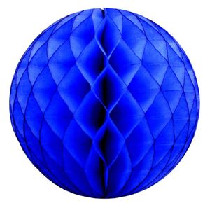 1x Papieren kerstballen donkerblauw 10 cm kerstversiering