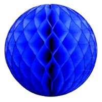 1x Papieren kerstballen donkerblauw 10 cm kerstversiering