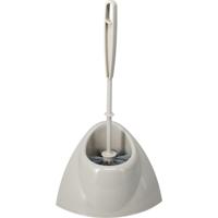 Toiletborstel met houder - taupe - 36 cm - kunststof - WC borstel - toiletartikelen