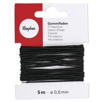Zwart hobby elastiek van 0,6 mm x 5 meter - thumbnail