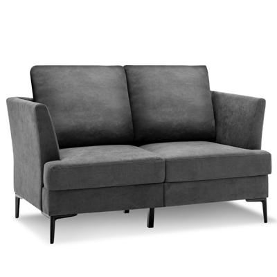 Moderne Bank voor 2 Personen Gestoffeerde Tweezitter 141 x 80 x 72 cm Grijs