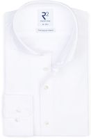 R2 Amsterdam Heren Overhemd Wit Jersey Widespread Modern Fit - thumbnail