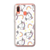 Rainbow Unicorn: Samsung Galaxy A20e Transparant Hoesje