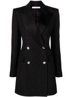 Alessandra Rich blazer croisé à fines rayures - Noir