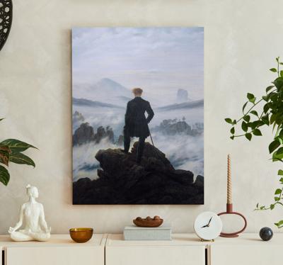 Wandelaar boven Zee van Mist Canvas schilderij