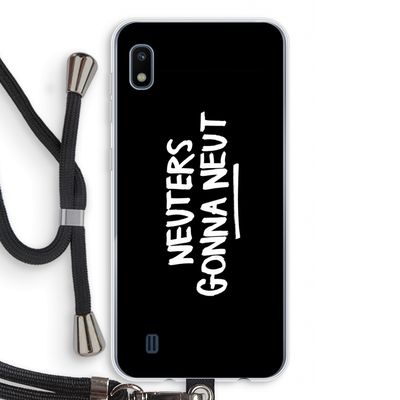 Neuters (zwart): Samsung Galaxy A10 Transparant Hoesje met koord