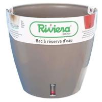 RIVIERA Eva Nieuwe ronde plastic pot - Ø 46 cm - 49 L - Taupe
