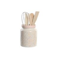 Pot voor Keukengerei DKD Home Decor Metaal Dolomite Hout MDF 12 x 12 x 25 cm