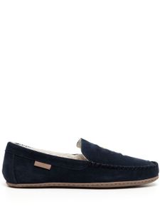 Polo Ralph Lauren chaussons en daim à logo brodé - Bleu